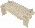 Kohvilaud Kalune Design Lovge, travertine v., 60 cm x 120 cm x 35 - 40 cm