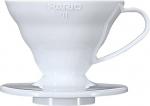 Kohvi tilguti Hario V60-01 VD-01W, 0.2 l, valge v.