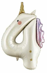 &Otilde;hupall number PartyDeco Unicorn 4, kuldne v./roosa v./pruunikas v.