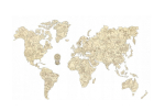 Puidust pusle Wooden City World Map XL, 80 cm x 120 cm, pruun v.