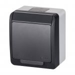 Pistikupesa Elektro-Plast Hermes 0324-07, maandusega, IP44, antratsiit v./valge v.