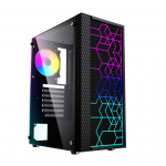Arvuti korpus Gembird Fornax 2500 RGB, l&auml;bipaistev v./must v.