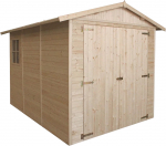 Puidust garaaž Timbela M105, 320 cm x 244 cm x 222 cm, pruunikas v.