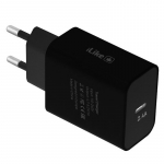 iLike ITC02 USB-C 2.4A Pistiklaadija Universaalne k&otilde;igile mobiil- ja koduelektroonikaseadmetele 4.7-5.2V Must