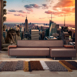 Fototapeet Artgeist New York: The Skyscrapers And Sunset, 70 cm x 70 cm