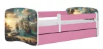 Lastevoodi Kocot Kids Ship, valge v./roosa v., 80 x 180 cm, ilma voodipesukastita, madratsiga