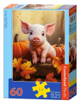 Pusle Castorland 60 el. Cute Fall Piglet 066285, 32 cm x 23 cm, 60 tk, mitmev&auml;rviline