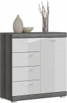 Kummut MC Akcent Scout, valge v./hall v., 85 cm x 37 cm x 80 cm