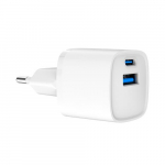 Telefoni laadija Gembird TA-UC-PDQC20-W-01, USB Type C/USB Type A, valge v., 20 W