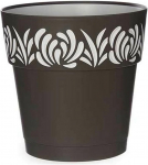 Lillepott Stefanplast Gaia, plastik, &Oslash; 25 cm, must v.