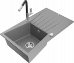 K&ouml;&ouml;givalamu koos kraaniga Mexen Cesar, graniit, 77.5 cm x 47 cm x 20 cm, grey+black/chrome