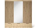 Riidekapp Voodi III, tamm v., 60 cm x 180 cm x 204 cm, peegliga