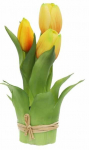 Kunstlilled vaasis, tulbid, kollane, 20 cm x 10 cm