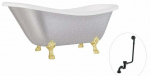 Vann, teisaldatav Besco Otylia Glam, 170 cm x 77 cm x 68.5 cm, ovaalne, kuldne/valge