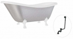 Vann, teisaldatav Besco Otylia Glam, 170 cm x 77 cm x 68.5 cm, ovaalne, valge/h&otilde;be