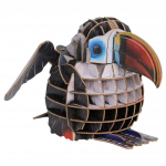 3D-pusle MakeBug Red Billed Toucan MB-D-0007, 8 cm x 7 cm, valge v./must v./punane v.