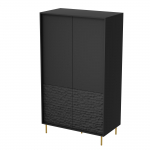 Riidekapp Bullet S-1, kuldne v./must v., 90 cm x 53 cm x 185 cm