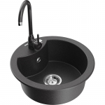 K&ouml;&ouml;givalamu koos kraaniga Mexen Diego, graniit, 48.8 cm x 48.8 cm x 16.7 cm, black granite