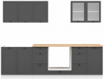 K&ouml;&ouml;gikomplekt Junona Line, pruun v./valge v./grafiit v., 2.6 m