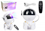 Seina- ja laeprojektor Lean Toys Astronaut, valge v.