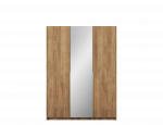 Riidekapp ADRK Alera III, kuld v./artisan oak, 58 cm x 148 cm x 204 cm, peegliga