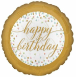 Fooliumist &otilde;hupall &uuml;mmargune Amscan Happy Birthday, kuldne v.
