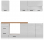 K&ouml;&ouml;gikomplekt Junona Line, valge v./helehall v./golden craft oak v., 2.2 m