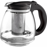 Teekann koos kurnaga Lamart, 1.5 l, l&auml;bipaistev v./must v.