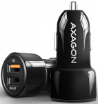 Auto laadija Axagon PWC-QC5, 2 x USB, 5.9 cm, must v./oranž v., 31.5 W