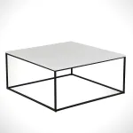 Kohvilaud Kalune Design Poly, valge v./must v., 75 cm x 75 cm x 43 cm