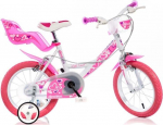 Laste jalgratas Dino Bikes Little Heart 164RN-05LH, valge v./roosa v., 16"