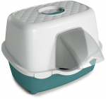 Suletud kassitualett Zolux Chic Outdoor 590008VER, valge v./roheline v., avatud, 56 cm x 54.5 cm x 39 cm
