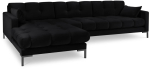 Nurgadiivan Micadoni Home Mamaia Velvet, must v., vasak, 293 x 185 cm x 75 cm
