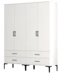 Riidekapp Kalune Design Kumsal TT, valge v., 47.5 cm x 160 cm x 201.4 cm