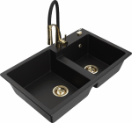 K&ouml;&ouml;givalamu koos kraaniga Mexen Tomas, graniit, 80 cm x 50 cm x 19 cm, kuldne/must