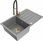 K&ouml;&ouml;givalamu koos kraaniga Mexen Bruno Aster, graniit, 79.5 cm x 49.5 cm x 20 cm, kuldne/must/hall