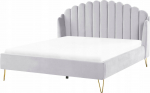 Voodi kahekohaline Beliani Ambillou, 180 x 200 cm, hall v., ilma madratsita, p&otilde;hjalippidega