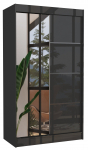 Riidekapp ADRK Gilton 120, must v., 61 cm x 120 cm x 215 cm, peegliga