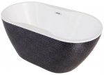 Vann, teisaldatav Besco Navia Glam Graphite, 160 cm x 80 cm x 60 cm, ovaalne, kroom/grafiit