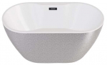 Vann, teisaldatav Besco Navia Glam Silver, 140 cm x 75 cm x 60 cm, ovaalne, h&otilde;be/grafiit