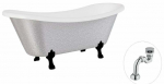 Vann, teisaldatav Besco Amelia Glam, 190 cm x 77 cm x 69 cm, ovaalne, h&otilde;be/must