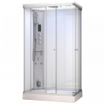 Du&scaron;ikabiin AMUE-AR1280-2LW, auru, ristk&uuml;lik, 120 cm x 80 cm x 217 cm, valge v./karastatud