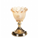 K&uuml;&uuml;nlahoidja Luisa 01, klaas/metall, &Oslash; 13 cm, 21 cm, kuldne v.