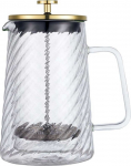Kohvikann French Press Klausberg KB-7767, 1 l, l&auml;bipaistev v./kuldne v.