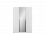 Riidekapp ADRK Alera III, valge v./must v., 58 cm x 148 cm x 204 cm, peegliga