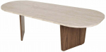 Kohvilaud Nordure Ovalis, p&auml;hklipuu v./travertine v., 65 cm x 130 cm x 40 cm