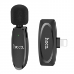Kahjustatud pakendiga toode. Juhtmevaba mikrofon Hoco L15 Lightning, must v.
