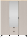 Riidekapp Velton, beež v./artisan oak v., 60 cm x 150 cm x 187 cm, peegliga