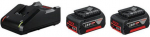 Aku ja laadija komplekt Bosch GBA 18V 2x4.0Ah + charger GAL 18V-40
