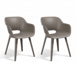 &Otilde;uetoolide komplekt Keter Allibert Akola Set of 2 seats 422805, pruun v./hall v., 56.7 cm x 55.2 cm x 80.1 cm